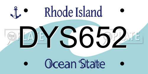 DYS652 Rhode Island License Plate