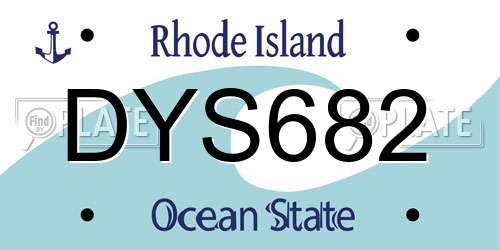 DYS682 Rhode Island License Plate