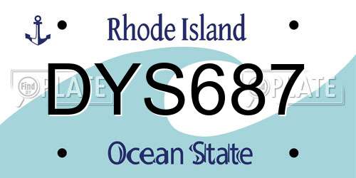 DYS687 Rhode Island License Plate