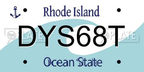 DYS68T Rhode Island License Plate