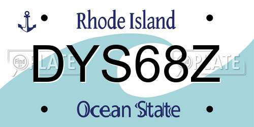 DYS68Z Rhode Island License Plate