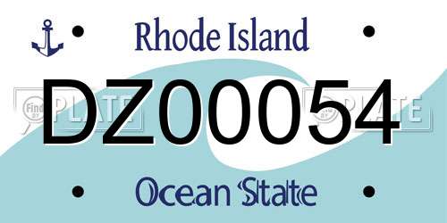 DZ00054 Rhode Island License Plate