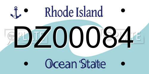 DZ00084 Rhode Island License Plate