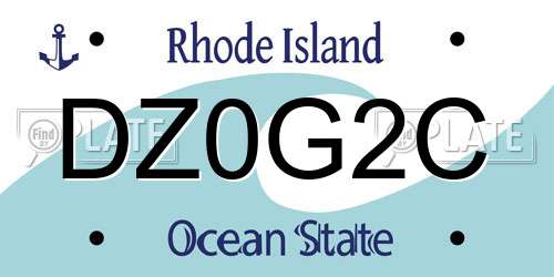 DZ0G2C Rhode Island License Plate