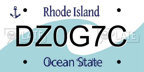 DZ0G7C Rhode Island License Plate