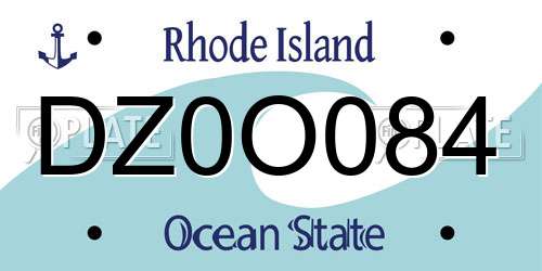 DZ0O084 Rhode Island License Plate