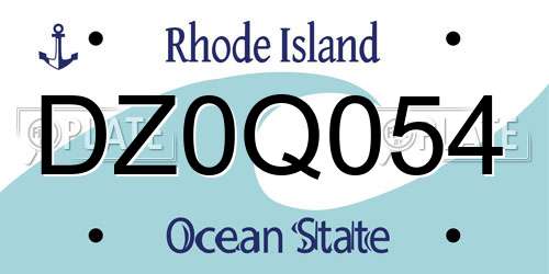 DZ0Q054 Rhode Island License Plate