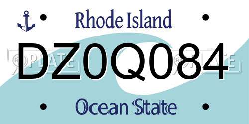 DZ0Q084 Rhode Island License Plate