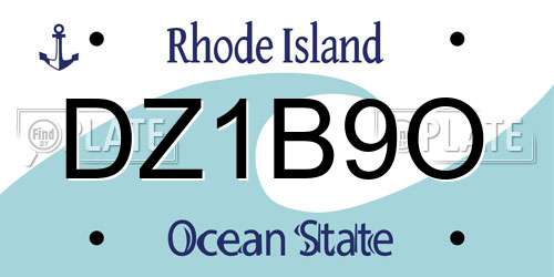 DZ1B9O Rhode Island License Plate