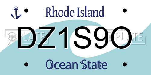 DZ1S9O Rhode Island License Plate