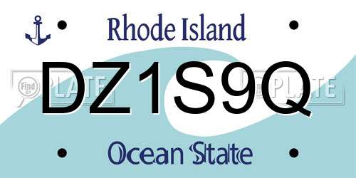 DZ1S9Q Rhode Island License Plate