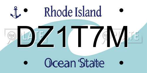 DZ1T7M Rhode Island License Plate