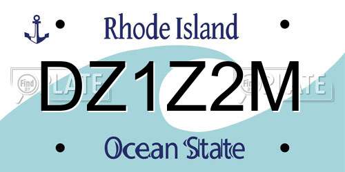 DZ1Z2M Rhode Island License Plate