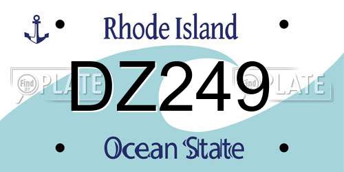 DZ249 Rhode Island License Plate
