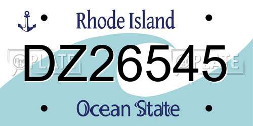 DZ26545 Rhode Island License Plate