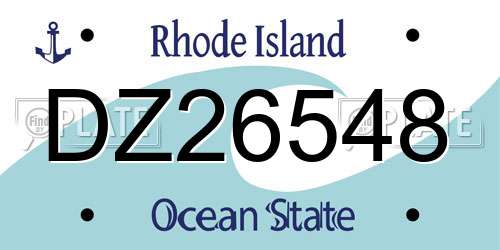 DZ26548 Rhode Island License Plate
