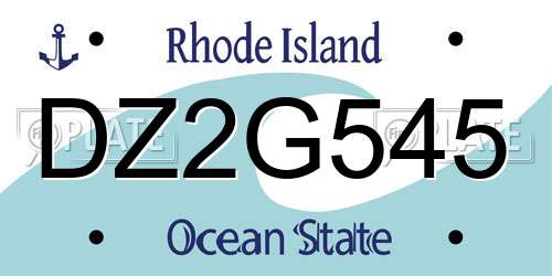 DZ2G545 Rhode Island License Plate