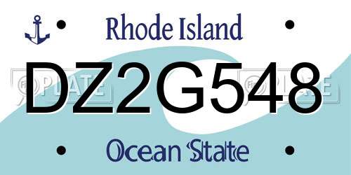 DZ2G548 Rhode Island License Plate