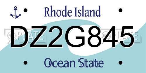 DZ2G845 Rhode Island License Plate
