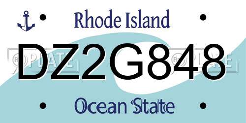 DZ2G848 Rhode Island License Plate