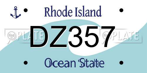 DZ357 Rhode Island License Plate