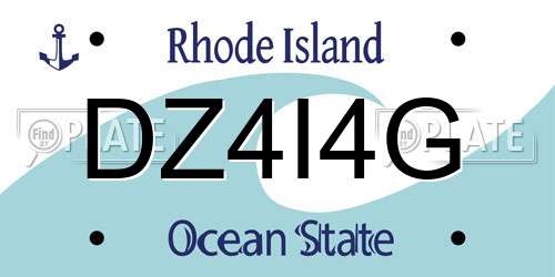 DZ4I4G Rhode Island License Plate