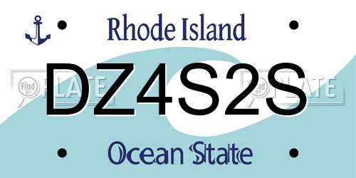 DZ4S2S Rhode Island License Plate