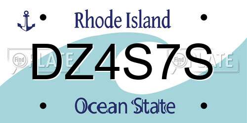 DZ4S7S Rhode Island License Plate