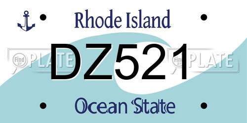 DZ521 Rhode Island License Plate