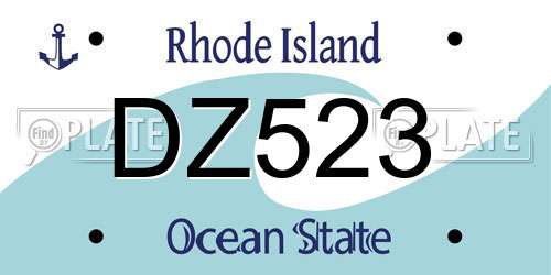 DZ523 Rhode Island License Plate