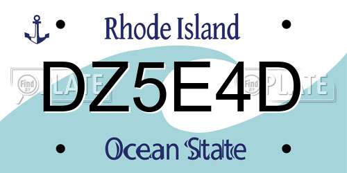 DZ5E4D Rhode Island License Plate