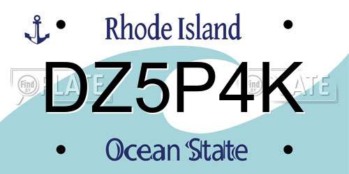 DZ5P4K Rhode Island License Plate