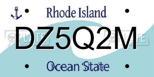 DZ5Q2M Rhode Island License Plate