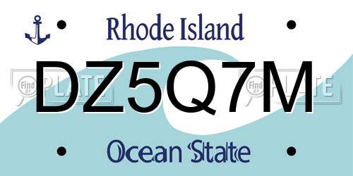 DZ5Q7M Rhode Island License Plate