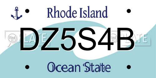 DZ5S4B Rhode Island License Plate
