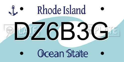 DZ6B3G Rhode Island License Plate