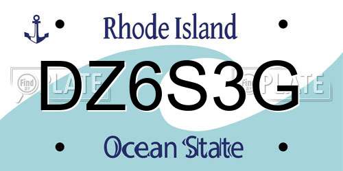DZ6S3G Rhode Island License Plate