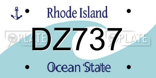 DZ737 Rhode Island License Plate