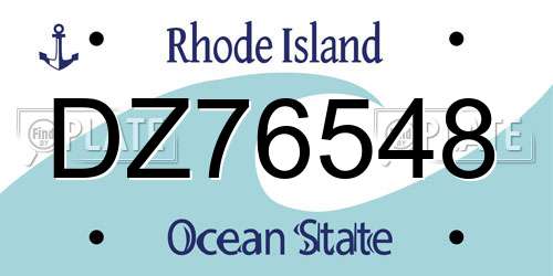 DZ76548 Rhode Island License Plate