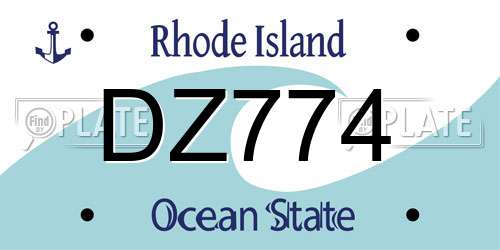 DZ774 Rhode Island License Plate