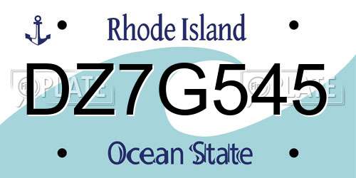 DZ7G545 Rhode Island License Plate