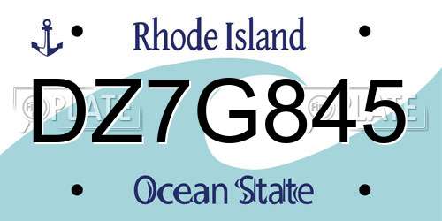 DZ7G845 Rhode Island License Plate