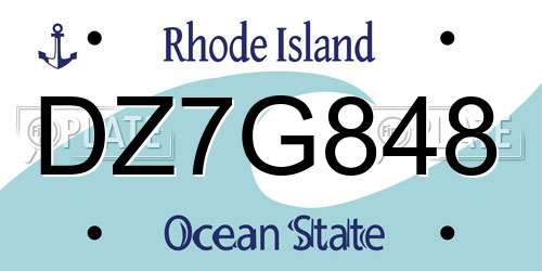 DZ7G848 Rhode Island License Plate