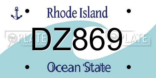 DZ869 Rhode Island License Plate