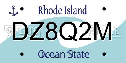 DZ8Q2M Rhode Island License Plate
