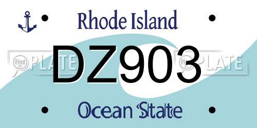 DZ903 Rhode Island License Plate