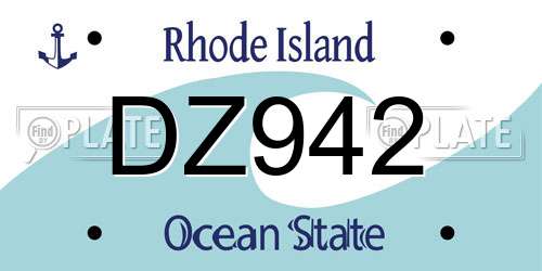 DZ942 Rhode Island License Plate