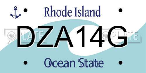 DZA14G Rhode Island License Plate