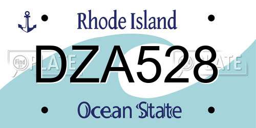 DZA528 Rhode Island License Plate