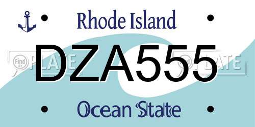 DZA555 Rhode Island License Plate